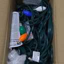 100FT C7 LED Christmas String Lights Outdoor, Multicolor Christmas Decorations Lights with 100+5 Colored C7 LED Bulbs, Vintage Decor Light for Xmas Tree Home Yard Party Decor, E12 Base, Green Wire