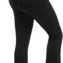 Leafigure Maternity Flare Leggings with Pockets Over The Belly Yoga Pants for Workout Soft Pregnancy Activewear (Black, XL)