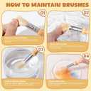 JUPITEARTH Jumbo Paint Brushes for Kids, Easy Grip Round and Sponge Toddler Paint Brushes with Natural Wood Handles for Washable Paint and Acrylic Paint, 6 Pcs