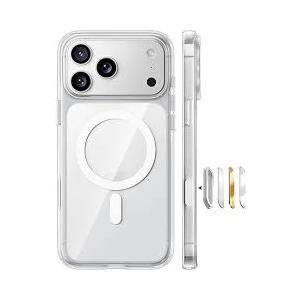 TORRAS Stronger Magnetic & AntiYellowing for iPhone 17 Pro Max Case Clear, Fit for MagSafe, Military Grade Drop Protection, Camera Control, DIY Button, Slim for iPhone 17 Pro Max Case Diamond Clear