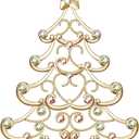 Christmas Ornaments 2025 Decorations for Christmas Tree, Metal Hanging Rhinestones Christmas Tree Decorations Indoor, Glitter Crafts Xmas Decors Annual Keepsake Gifts for Family Friends Holidays Home