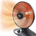 Comfort Zone CZ998 700/1,000-Watt Oscillating Parabolic Radiant Dish Heater with 7-degree Oscillation, Adjustable Tilt, Tip-Over Switch and Overheat Protection Sensor