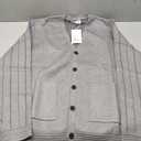 Men's Cardigan Sweater Button Front V-Neck Long Sleeve Knit Sweaters (Gray, XXL)