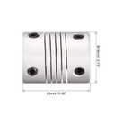uxcell 5mm to 5mm Aluminum Alloy Shaft Coupling Flexible Coupler Motor Connector Joint L25xD19 Silver,5pcs