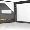 Professional Padfolio Portfolio Binder, Faux Leather Interview Resume Folder, Letter Size A4 Legal Writing Pad Holder, Document Organizer for Business School Office Conference (Black)