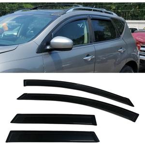 Smoke Tinted Window Sun Rain Visors Vent Guard Deflector Shade Compatible with Nissan Murano 2009-2014