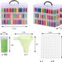 3-Tier Diamond Painting Storage Container, 150 Slots Portable Bead Organizer Box, Stackable Crafts Organizers for DIY Diamond Art Craft Jewelry Bead Storage