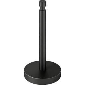 YUMORE Paper Towel Holder Countertop, Black Paper Towel Holder with Weighted Base Non Slip, Standing Paper Towel Roll Holder for Kitchen Bathroom, Stainles Steel (Matte Black)