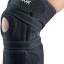 EXOUS BODYGEAR Knee Brace Meniscus Tear Support For Arthritis Acl, Mcl Pain Patented 4-way Adjustable Wraparound Strap Dual Side Stabilizer For Patella Stability Size [Medium]