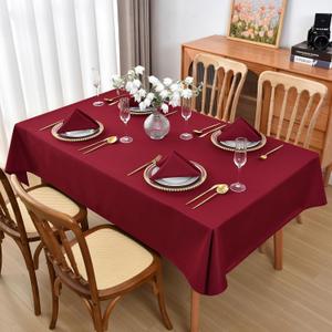 Burgundy Rectangle Tablecloth, 36X55 Inch, Stain and Wrinkle Resistant Machine Washable Polyester Table Cloth, Fabric Coffee Table Cover for Dining Buffet Party and Outdoor Use