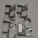 4 Pack Stocking Holders for Mantle for Christmas Decorations,2 in 1 Mantle Garland Holder for Hanging Christmas Stockings,No Drilling Required & Adjustable Garland Hanger, Metal(Black)