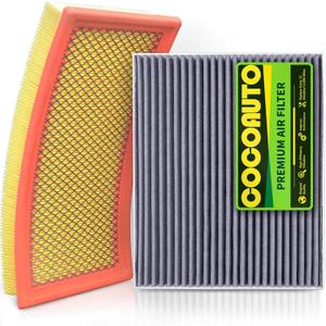 COCOAUTO Cabin & Engine Air Filter Kit for Ford Explorer 2.3L (2020-2024) & 3.0L (2020-26), Lincoln Aviator (2020-26), Police Interceptor Utility(2020-26), Replace FA1884, 7T4Z9601A, FP89, JX6Z9601A