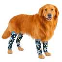 Petwarm Dog Recovery Leg Sleeves 4pcs Set Astronaut Print  Soft Anti-Lick Joint Support Wraps for Medium & Large Dogs, Cone-Free Surgery Protection, Grey, L