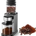 Home Coffee Grinder, Conical Burr Grinder with 25 Settings, 60-Second Timer, Stainless Steel, Anti-Slip Base, Anti-Static, Easy to Clean