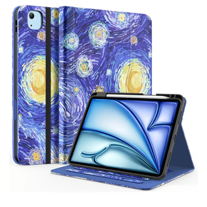 Case for iPad Air 11-inch M3/ M2 (2025/2024), iPad Air 5th/ 4th Generation 10.9'' (2022/2020), iPad Pro 11 (4th/3rd/2nd/1st Gen), Multi-Angle Stand Cover with Pencil Holder, Starry Night