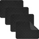 Dimeho 4 PCS Waterproof Chair Pads Reusable Seat Protector Pads Black Washable Seat Cover Non-Slip Absorbent Pee Cover for Incontinence Bed Wheelchair Adults Kids 23.6" x 17.7"