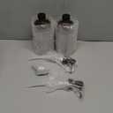 16 Oz Amber Glass Soap Dispenser with Black Pump, Refillable Liquid Hand soap Dispenser for Bathroom, 2 Pack Premium Kitchen Soap Dispenser