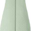 Baby Sleep Sack 6-12 Months TOG 2.5 Winter Baby Wearable Blanket, 100% Cotton Fabric Newborn Infant Sleeping Sack 2-Way Zipper Quilted Baby Sleep Bag, Warm Soft Green (Medium)