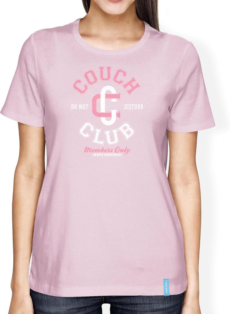 Couch Club - Do Not Disturb - Pink Cotton Women's Casual Short Sleeve T-Shirt, M