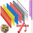 WILLBOND 72 Pieces Hair Perm Rods Set, Short Plastic Perming Rods Cold Wave Rods 6 Sizes Hair Curling Rollers with 1 Piece Steel Pintail Hair Comb for Hairdressing Hair Styling (73 Piece Set, 6 Colors)