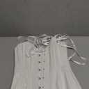 Daisy Corsets Top Drawer White Cotton Steel Boned Overbust Corset, M