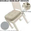 4 x Shinnwa Dining Chair Cushions Set of 4, Dual-Layer Memory Foam Kitchen Chair Cushions, Patented Design Seat Pads with Ties, 16.5 x 16.5 x 3.5in, 4 Pack, Beige