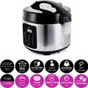 Yum Asia Kumo YumCarb Rice Cooker with Ceramic Bowl and Advanced Fuzzy Logic, (5.5 Cups, 1 Litre), 5 Rice Cooking Functions, 3 Multicooker Functions, 110V US Power (Light Stainless Steel)