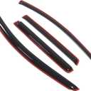 TuningPros in-Channel Window Vent Visors Rain Guards Compatible with Scion Scion xA 2004-2007 | Side Window Wind Deflectors Rain Shields | Smoke Tinted, 4 Pcs Set, DGWV-387i