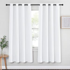 NICETOWN White Bedroom Curtain 72 inches Long - (50% Blackout) Grommet Sound Reducing Window Treatment Sound Reducing Privacy Thermal Drape Light Blocking for Living Room (1 Panel, W52 x L72) NICETOWN White Bedroom Curtain 72 inches Long - (50% Blackout) Grommet Sound Reducing Window Treatment Sound Reducing Privacy Thermal Drape Light Blocking for Living Room (1 Panel, W52 x L72)
