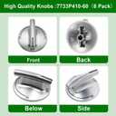 6Pcs Upgraded 7733P410-60 Surface Burner Knob,Gas Stove knobs Replacement for May-tag/Jenn-Air/Kitchen-Aid Gas Cooktop Stove,Replaces 74007733 AP5668987 etc Chrome Plated Stove knobs Set