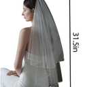 Bride Veils Bachelorette Party Veil White Bow Wedding Veil Soft Tulle Bridal Veils with Comb for Women and Girls