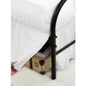 RIMELA Warm White Bed Skirts with Split Corners Queen Size 15 Inch Drop,Elastic Bed Skirting Wrap Around, Easy to Install Dust Ruffles,Soft Fabric Machine Washable