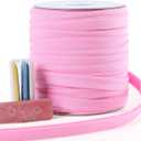 Bias Tape Double Fold 1/2 inch, Double Fold Bias Binding Tape 55 Yards (Pink) and 4 Pieces Sewing Fabric Chalks for Crafts, Sewing, Seaming, Hemming, Piping, Quilting.