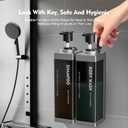 Clear Soap Dispenser - (2 Pack, 17 Oz) ABS+PET Square Bottle, Wall/Desktop Plastic Hand Soap Dispenser, Leak-Proof Pump Bottle Dispenser for Home & Commercial Use,Gray