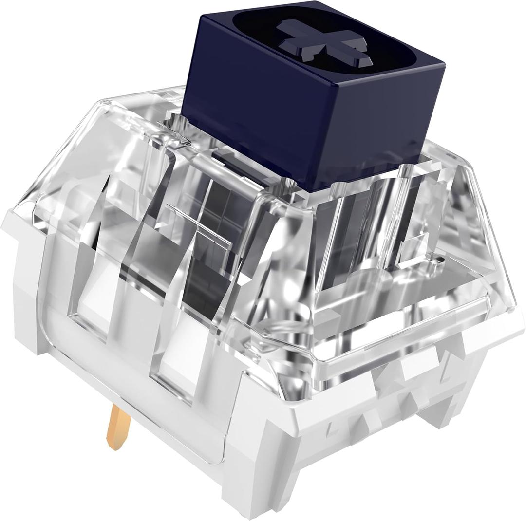 Kailh Box Navy Switches for Mechanical Gaming Keyboard,3-Pin 60gf Clicky/Factory Lubed/IP56 Dust&Waterproof Switches(Kailh Box Navy,90Pcs)