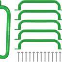 ESPETS 6 Pack 17 Inch Green Metal Safety Handles for Playground - Swing Set Accessories Grab Handles, Playset Hand Grips, Kids Indoor Monkey Bars for Jungle Gym, Climbing Frame