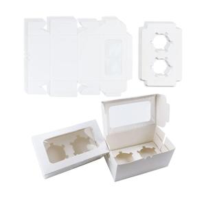 Cookie Gift Boxes with Clear Window 2 Treat Holder Cupcake Containers Bakery Cake Box for Birthday Party Holiday Bakery Supplies
