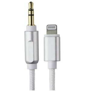 Acoustix (6-Ft) 3.5mm to 8-Pin Lightning Braided Auxiliary Cable - White 