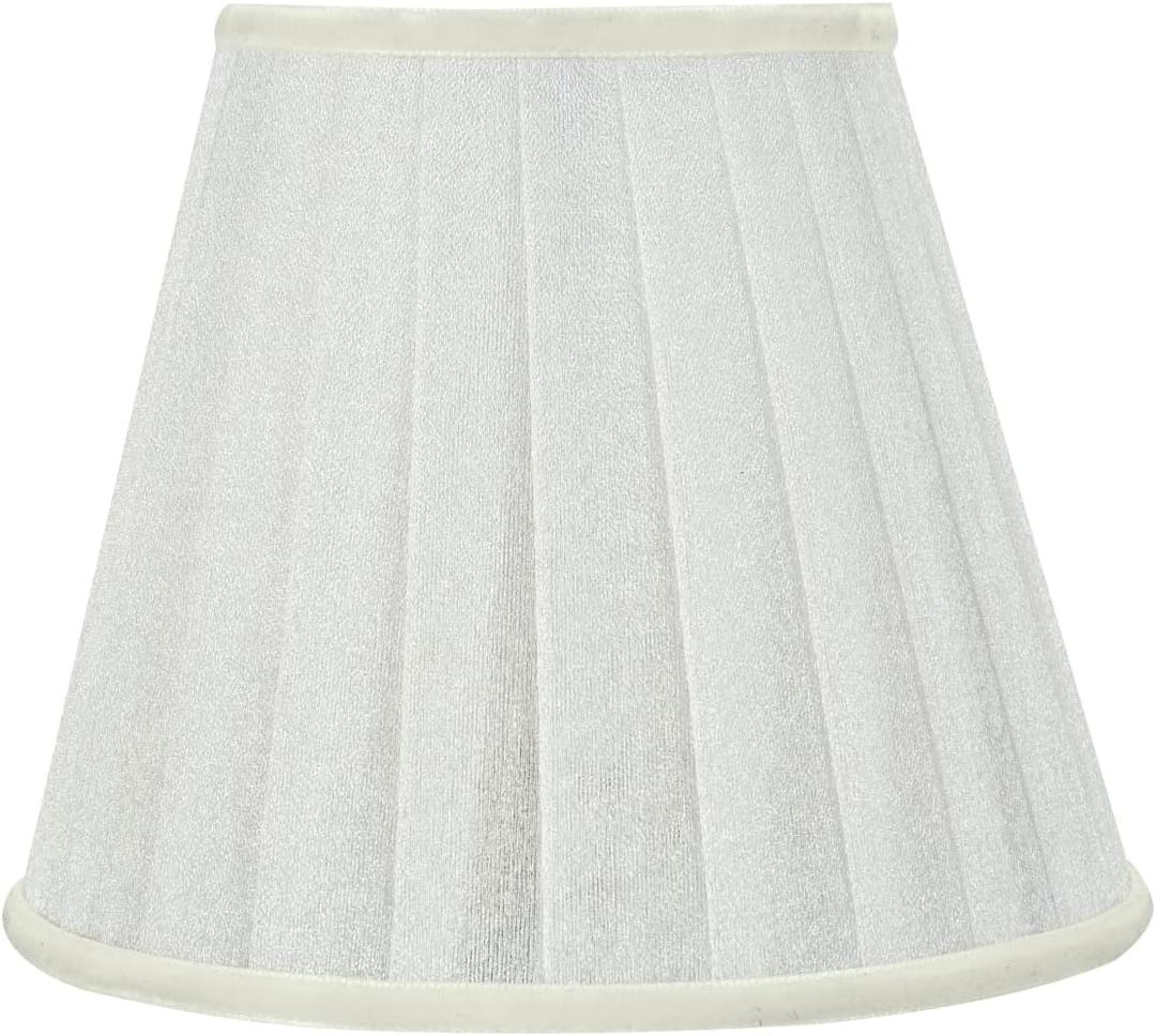 Aspen Creative 33112 Small Pleated Empire Shape Chandelier Clip-On Lamp Shade, White, 3" Top x 5" Bottom x 4-1/4" Slant