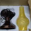 Vintage Table lamp Antique Rustic Farmhouse Desk Lamps Western Victorian Crackled Glass Design Bedside Lamps Living Room Bedroom Studio (Amber)
