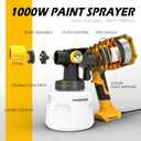 1000W HVLP Paint Sprayer High-Efficiency Electric Spray Gun with 6 Nozzles,Variable Patterns & Adjustable Flow, 47oz (1400ml) Detachable Container,Easy to Clean for Home Improvement Projects Yellow