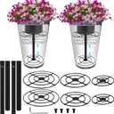 2 Pack Adjustable Plant Risers for Inside Pots,Iron Planter Lift Inserts,Planter Fillers for Large Pots(5.9" 7.87" 9.84" Base or Top)