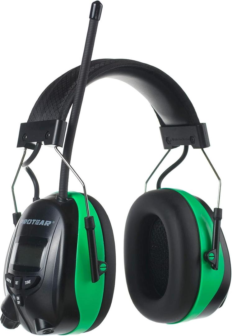 Digital AM FM Radio Headphones, Hearing Protection Earmuff for Adult, 30dB SNR for Mowing, Construction, Chainsaw