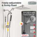 Veken 10" Luxurious Rain Shower Head with Handheld, High Pressure Rainfall Shower Heads wih Extension Arm, Wide Dual Showerhead with Spray Combo, Bathroom Accessories, Chrome, Silver