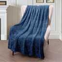 Soft Throw Blanket for Couch, Fuzzy Blankets for Bed Sofa, Old Garment Denim Textured Texture Color Textile Indigo Vintage Canvas Style Pants Textures Cotton Flannel Blanket Gifts for Women Men, 40x50