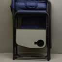 Directors Chair, Camping Chairs for Adults, Heavy Duty Side Table, Lawn Chairs with Side Pockets Carry Straps (Dark Blue/Grey)