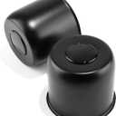 2Pcs 4.9" Push Through Wheel Center Caps Stainless Trailer Hub Cap for Truck SUV RV Wheel Rim (Fit 4.9" Bore 4.47" H Matt Black)
