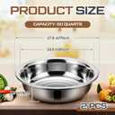 Lounsweer 2 Pack 50 Quart Stainless Steel Large Mixing Bowl 27.5" Silver 304 Stainless Steel Extra Large Capacity Stackable Mixing Bowl for Commercial Kitchens/large Families/school Cafeteria