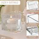 CONNOO 9 Pack Square Glass Vase 4" x 4" x 4", Clear Bulk Flower Vases for Centerpieces, Square Glass Cube Vase Floating Candle Holders for Wedding Party Home Decor
