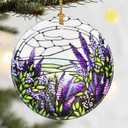 Christmas Ornaments, Dodosky 2.8in Ceramic Lavender Flower Ornament, Xmas Decor, Christmas Tree Ornaments, Xmas Decorations for Tree, Holiday Ornament, Lavender Flower Gifts, Gifts for Women, Mom